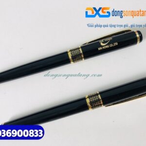 Bút ký tổ ong Màu đen khoen vàng - Khắc logo doanh nghiệp XIN HONG