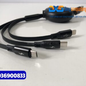 Dây cáp sạc 3 trong 1 in logo Công Ty BarTender