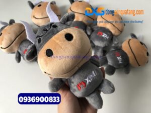 Gấu bông mini thêu hình logo Công Ty XM