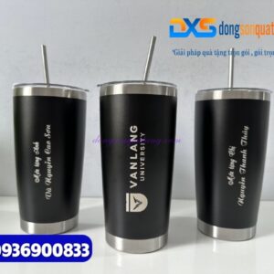 Ly giữ nhiệt 600ml Màu đen - Khắc logo làm quà tặng quảng cáo