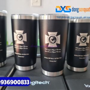 Ly giữ nhiệt 600ml Màu đen - Khắc logo làm quà tặng quảng cáo
