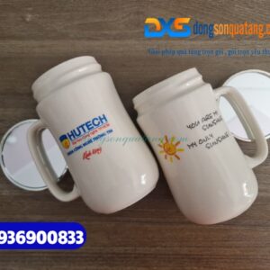 cốc sứ nắp gương in hình theo yêu cầu - Dongsongifts