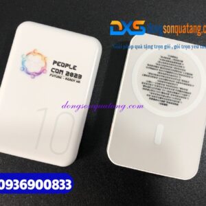 Pin sạc dự phòng không dây từ tính Remax RPP 65 - In logo chuyển màu PEOPLE CON 2023