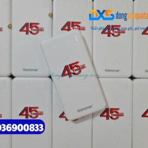 Pin sạc dự phòng Hammer (HP2) 10.000 mAh , màu trắng đục in logo THIBIDI