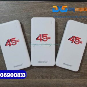 Pin sạc dự phòng Hammer (HP2) 10.000 mAh , màu trắng đục in logo THIBIDI