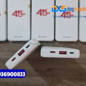 Pin sạc dự phòng Hammer (HP2) 10.000 mAh , màu trắng đục in logo THIBIDI