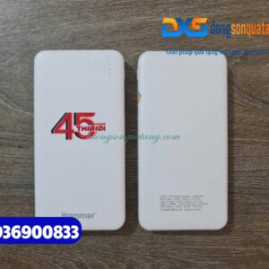Pin sạc dự phòng Hammer (HP2) 10.000 mAh , màu trắng đục in logo THIBIDI