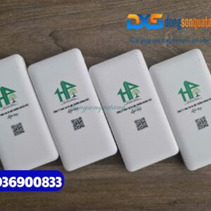 Pin sạc dự phòng hoco pk-01 10.000mah , màu trắng - In logo Khách hàng Công Ty Hoàng Phát