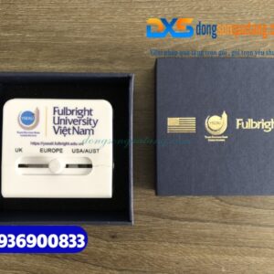 Adapter du lịch in logo Đại học Fulbright Việt Nam