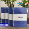 Sổ tay lò xo khổ A5 , bìa cứng cán mờ ,màu xanh chủ đạo - In logo Ngân hàng UOB