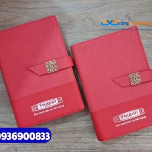 Set quà tết in logo ( Sổ tay bìa còng+ Ly giữ nhiệt chính hãng LocknLock ) in khắc Logo doanh nghiep THIBIDI