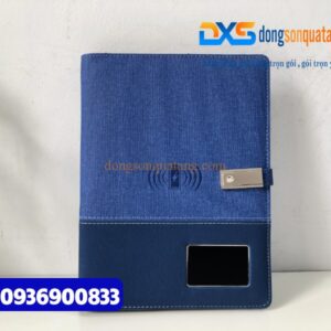 Sổ sạc ghi chép đa năng , màu xanh , - In ấn logo Công Ty