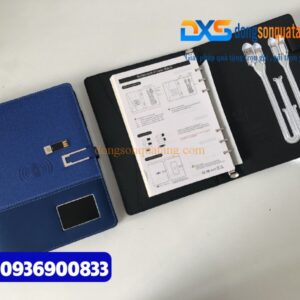 Sổ sạc ghi chép đa năng , màu xanh , - In ấn logo Công Ty