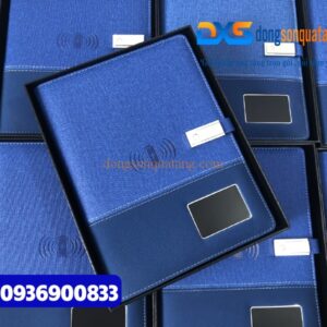 Sổ sạc ghi chép đa năng , màu xanh , - In ấn logo Công Ty