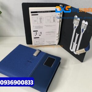 Sổ sạc ghi chép đa năng , màu xanh , - In ấn logo Công Ty