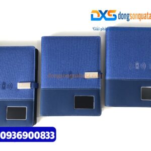 Sổ sạc ghi chép đa năng , màu xanh , - In ấn logo Công Ty