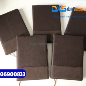 Sổ Tay Dán Gáy Bìa Da Cao Cấp , màu xanh LÁ - In Logo Doanh Nghiệp