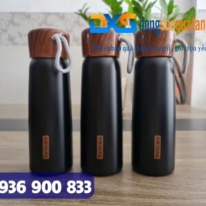 BGN 004 - Bình Giữ Nhiệt Nắp Vân Gỗ In Logo Làm Quà Tặng Khách Hàng