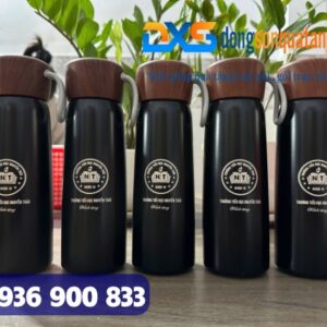 BGN 004 - Bình Giữ Nhiệt Nắp Vân Gỗ In Logo Làm Quà Tặng Khách Hàng