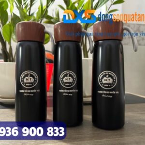 BGN 004 - Bình Giữ Nhiệt Nắp Vân Gỗ In Logo Làm Quà Tặng Khách Hàng