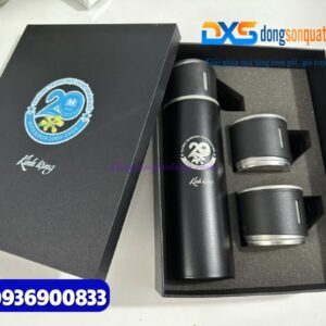 BGN 006 – Bình Giữ Nhiệt In Logo Công Ty 2 Cốc 3 Màu Dung Tích 500ml