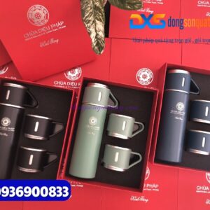 BGN 006 – Bình Giữ Nhiệt In Logo Công Ty 2 Cốc 3 Màu Dung Tích 500ml