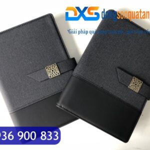 SDX 001 - Sổ Tay Bìa Còng In Logo A5 Màu Đen Khóa Cài Nam Châm Tổ Ong Gập 2