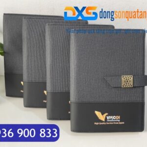 SDX 001 - Sổ Tay Bìa Còng In Logo A5 Màu Đen Khóa Cài Nam Châm Tổ Ong Gập 2