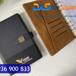 SDX 001 - Sổ Tay Bìa Còng In Logo A5 Màu Đen Khóa Cài Nam Châm Tổ Ong Gập 2