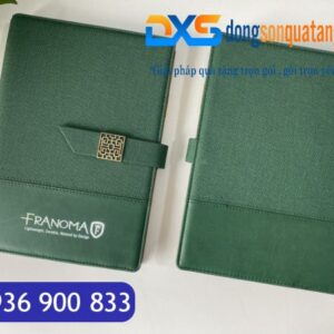 SDX 006 - Sổ Còng Bìa Da In Logo A5 Màu Xanh Lá Có Khóa Cài Nam Châm Gập 2