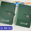 SDX 006 - Sổ Còng Bìa Da In Logo A5 Màu Xanh Lá Có Khóa Cài Nam Châm Gập 2