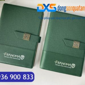 SDX 006 - Sổ Còng Bìa Da In Logo A5 Màu Xanh Lá Có Khóa Cài Nam Châm Gập 2