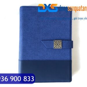 SDX 007 - Sổ Da Giám Đốc In Logo , Tên Màu Xanh Dương Khóa Cài Nam Châm Đẹp Gập 2