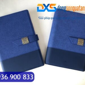 SDX 007 - Sổ Da Giám Đốc In Logo , Tên Màu Xanh Dương Khóa Cài Nam Châm Đẹp Gập 2