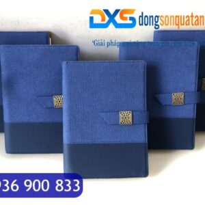 SDX 007 - Sổ Da Giám Đốc In Logo , Tên Màu Xanh Dương Khóa Cài Nam Châm Đẹp Gập 2