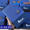 SDX 007 - Sổ Da Giám Đốc In Logo , Tên Màu Xanh Dương Khóa Cài Nam Châm Đẹp Gập 2