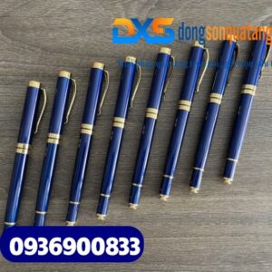 Bút ký cao cấp – BKX 019 – Màu xanh dương - Nắp đẩy- Khoen vàng – Khắc logo theo yêu cầu làm quà tặng Khách hàng