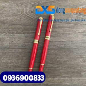 Bút ký cao cấp – BKX 020 – Màu Đỏ - Nắp đẩy- Khoen vàng