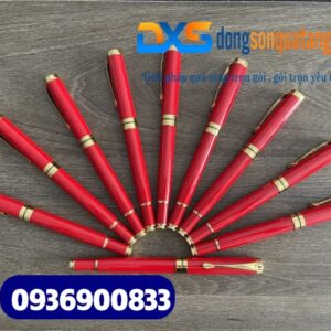 Bút ký cao cấp – BKX 020 – Màu Đỏ - Nắp đẩy- Khoen vàng