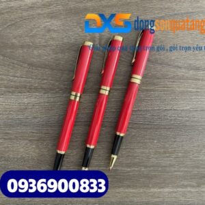 Bút ký cao cấp – BKX 020 – Màu Đỏ - Nắp đẩy- Khoen vàng