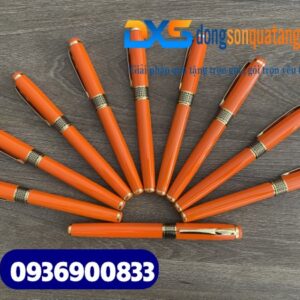 Bút ký cao cấp – BKX 018 – Màu cam- Khoen vàng