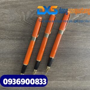 Bút ký cao cấp – BKX 018 – Màu cam- Khoen vàng