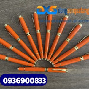 Bút ký cao cấp – BKX 017 – Màu cam- Khoen hình tổ ong – Khắc tên theo yêu cầu giá sỉ HCM