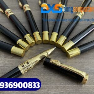 Bút ký kim loại cao cấp - BKX 015 - Màu đen- Nắp đầu rồng - In khắc logo Công Ty