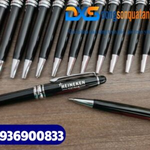 Bút ký kim loại cao cấp - BKX 016 - Màu đen- Khoen bạc