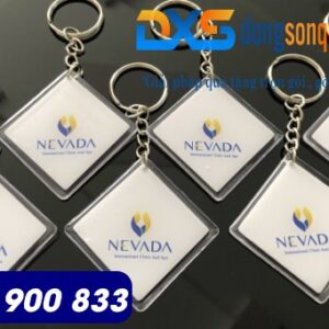 Móc khóa nhựa in khắc logo theo yêu cầu làm quà tặng quảng cáo