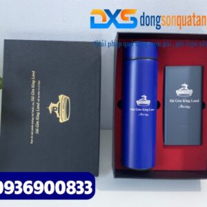Set quà tặng Công Nghệ 2 sản phẩm ( Pin sạc dự phòng + Bình giữ nhiệt inox304 ) In khắc logo