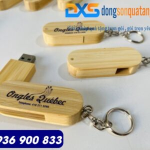 usb gỗ xoay in khắc logo