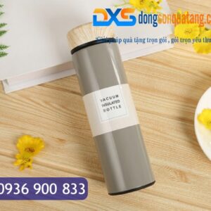 BGN 010 - Bình Giữ Nhiệt Quà Tặng Nắp Gỗ 500ml In Logo Giá Rẻ