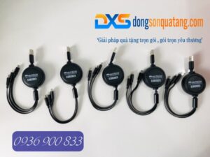 Cáp Sạc 3 Đầu Dây Rút hoco In Logo Trường Đại Học HUTECH